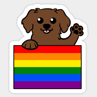 Love is Love Puppy - Brown v2 Sticker